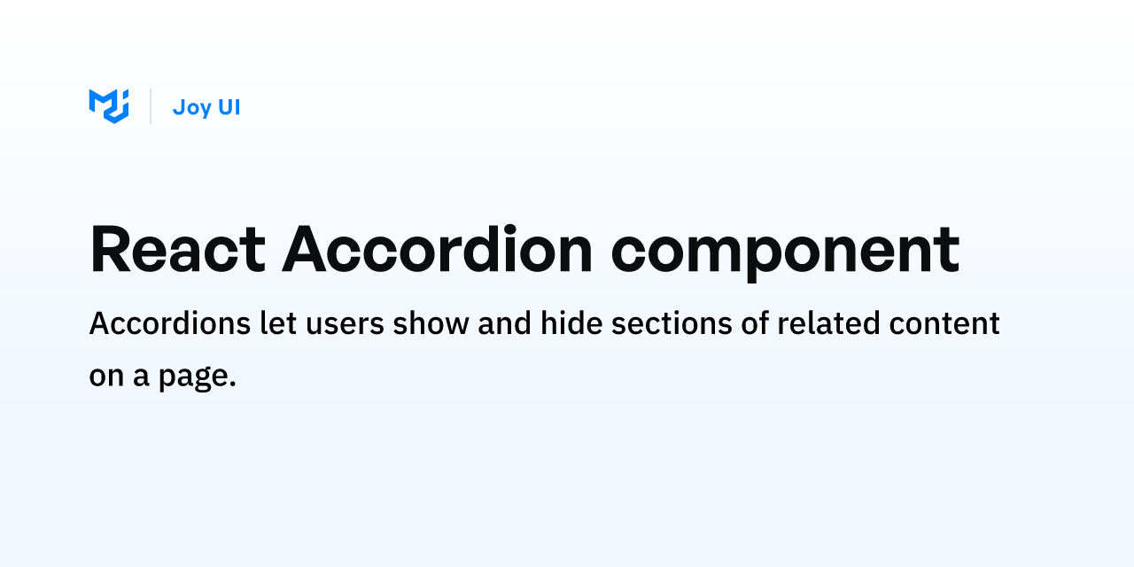 React Accordion component - Joy UI