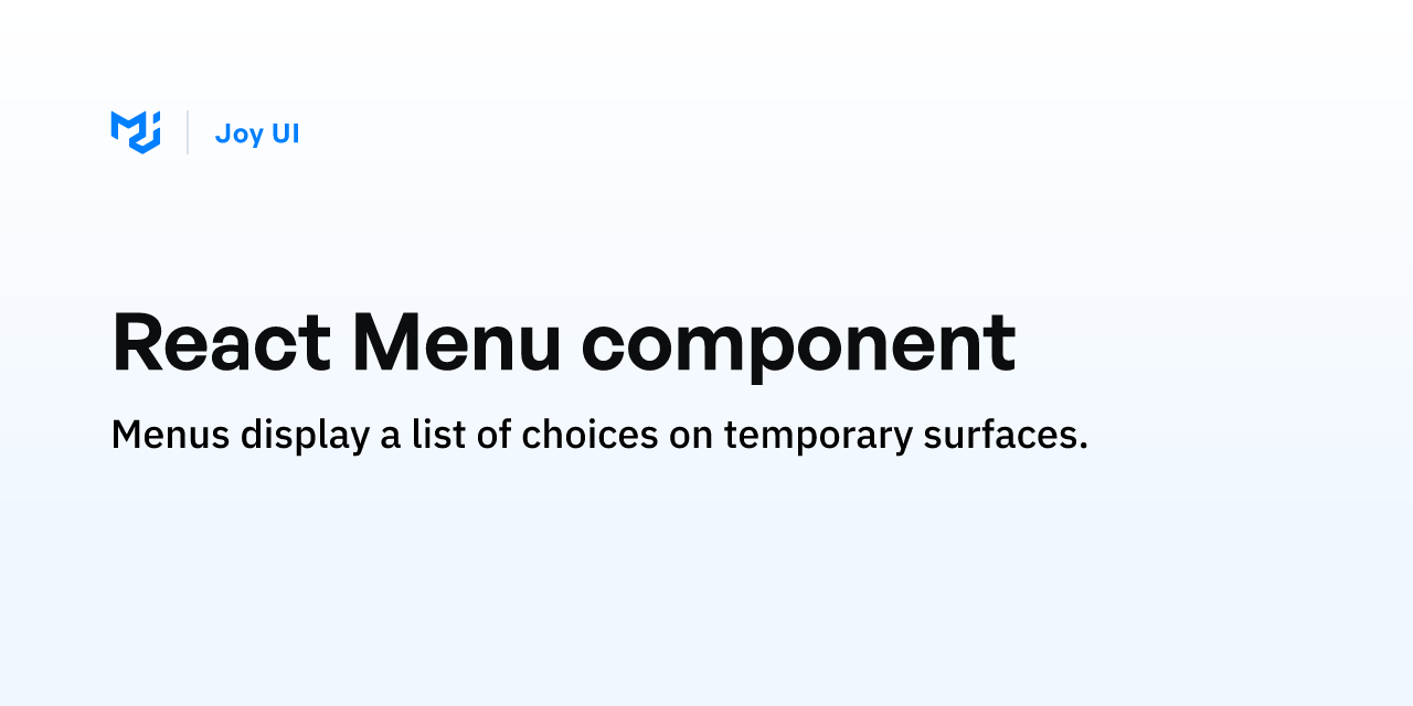 React Menu component - Joy UI