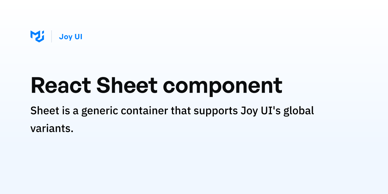 React Sheet component - Joy UI